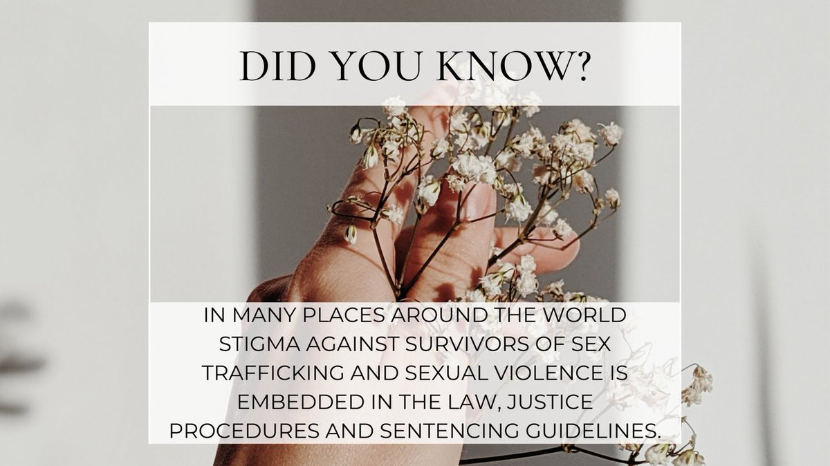 Stigma within justice systems is a major barrier for survivors of human trafficking seeking accountability for their traffickers. We must demand that stigma embedded in laws, justices processes, and sentancing be eliminated. 
#humantrafficking #HumanTraffickingAwarenessMonth