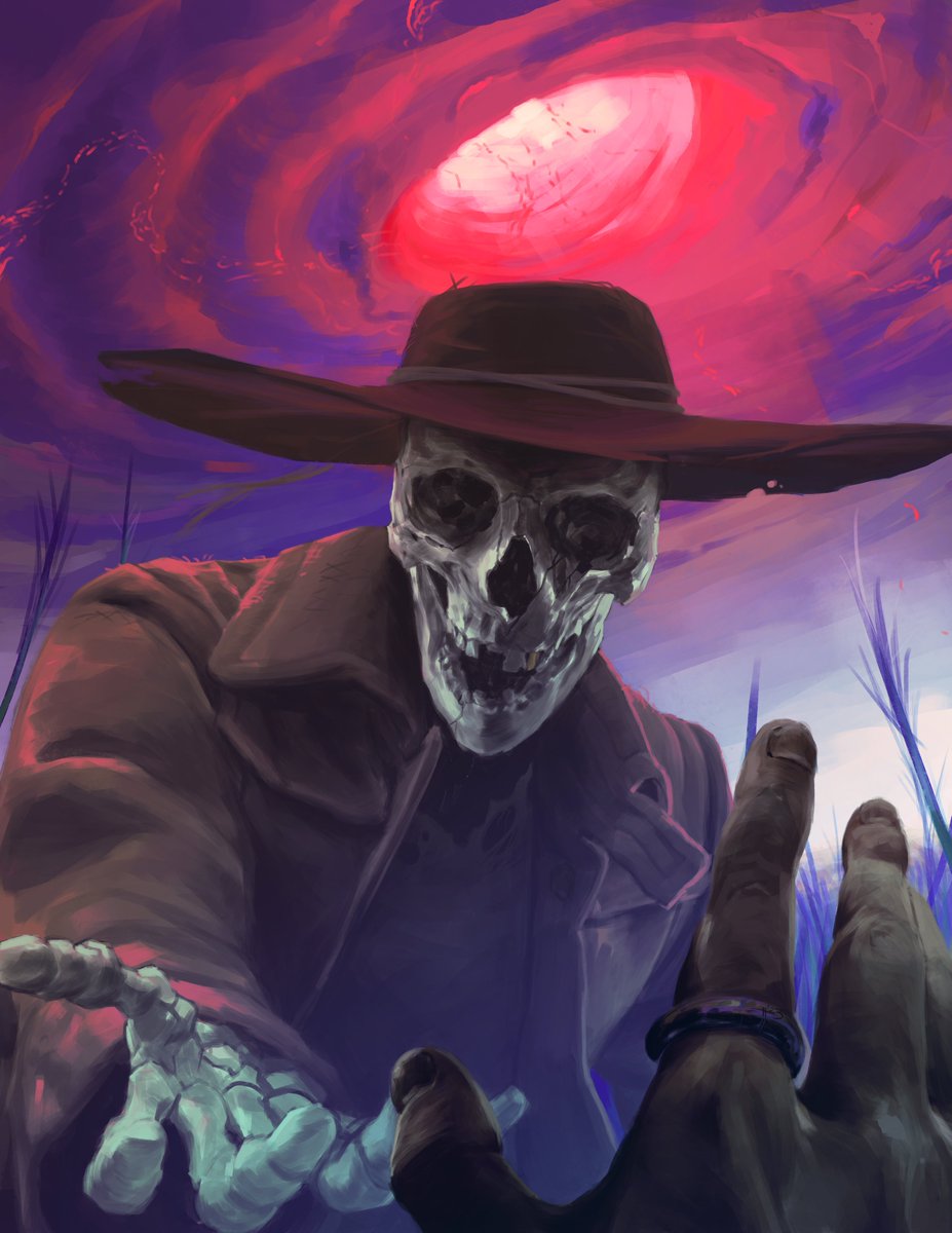 michaelkatchan's tweet photo. You wake up in a field, a tumultuous red storm is looming overhead, and you're greeted by this grinning shepherd. 

Here is my full page piece for The Black Ballad! Get in on their kickstarter!

@STForgeStudios
#stforge
#blackballad
https://t.co/77m2Ur8tlQ https://t.co/mo69re89kn
