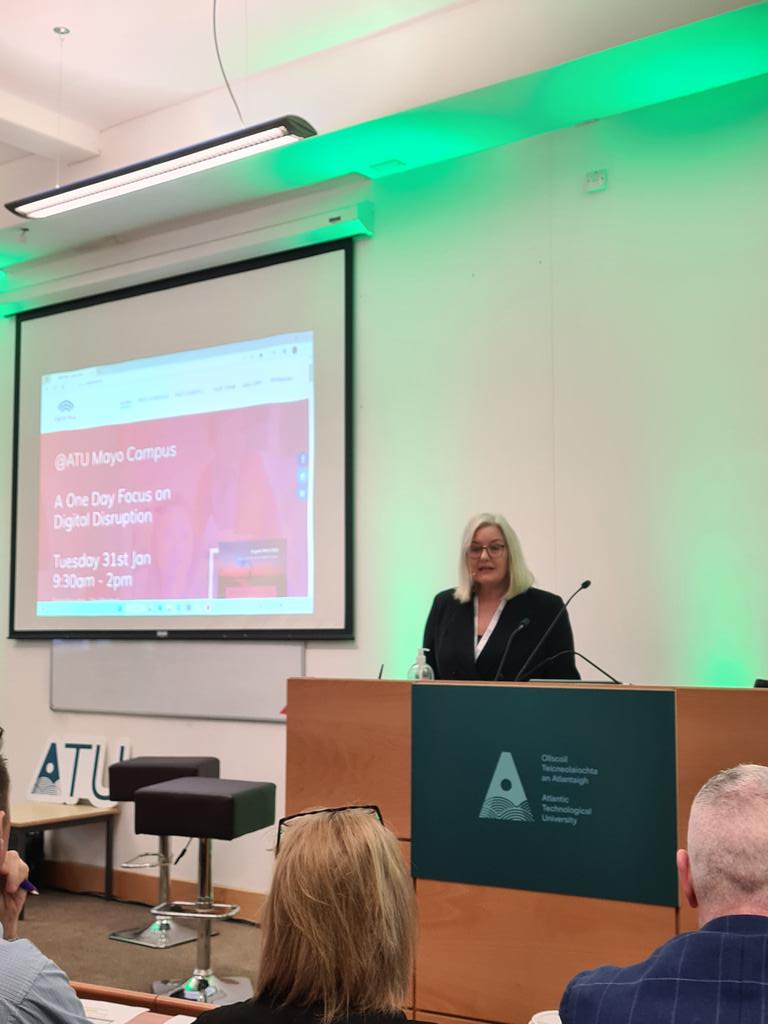 Delighted to be at #DigitalWest 2023 at ATU Mayo in-person on Digital Disruption:The Aftershock. CEO Pat Rowland <a href="/Elverys/">Intersport Elverys</a> talking about customer service, automation, sustainability, loyalty &amp; continuous learning. Lkg forward to The Innovation Exchange launch. #ATU,<a href="/digitalwestbiz/">Digital West 2024</a>