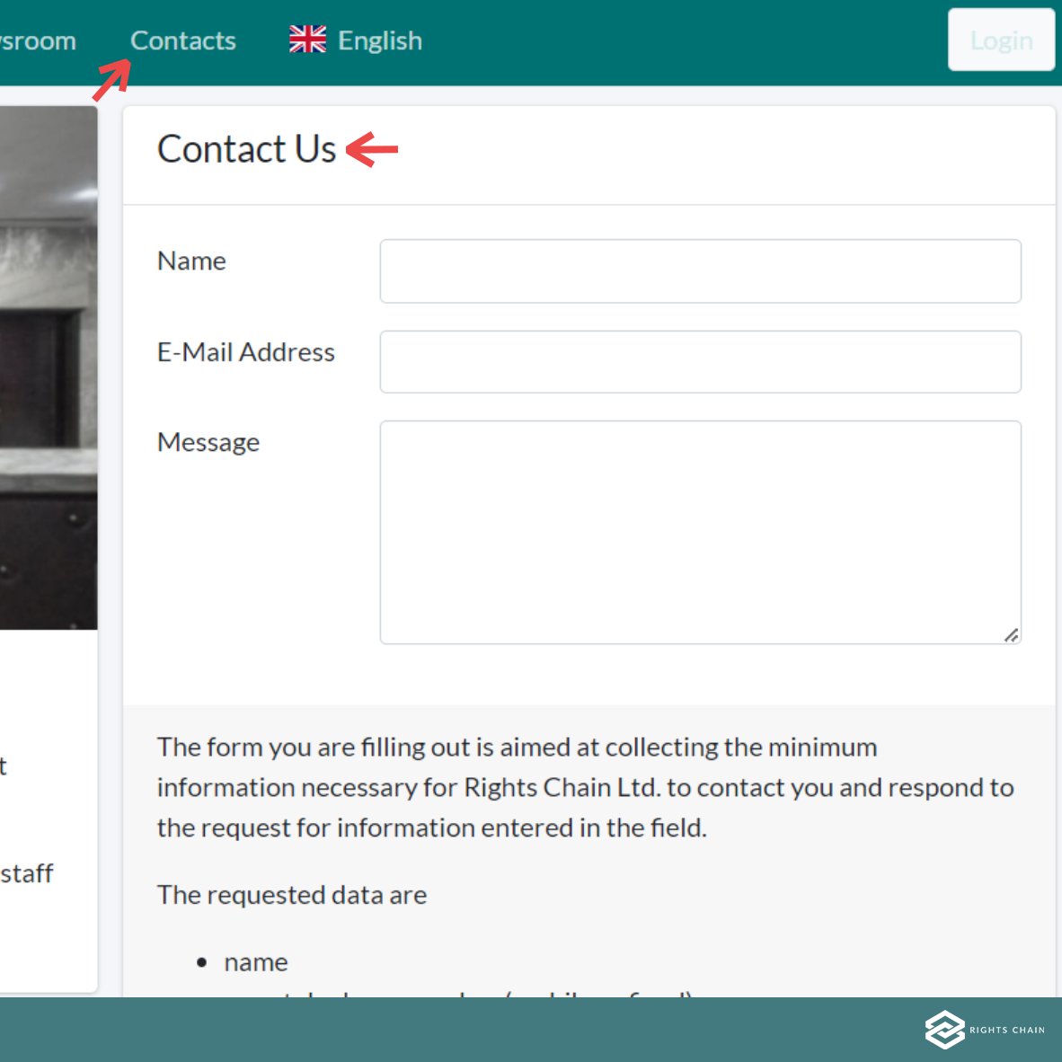 RightsChain's tweet photo. IMPORTANT NOTICE!

Starting from today, the Rights Chain team recommends you to contact us through the website!
Go to the Contacts section and fill in the short form to communicate with us: everything will be collected through the official web site starting from now. https://t.co/UBX4uQXnPf