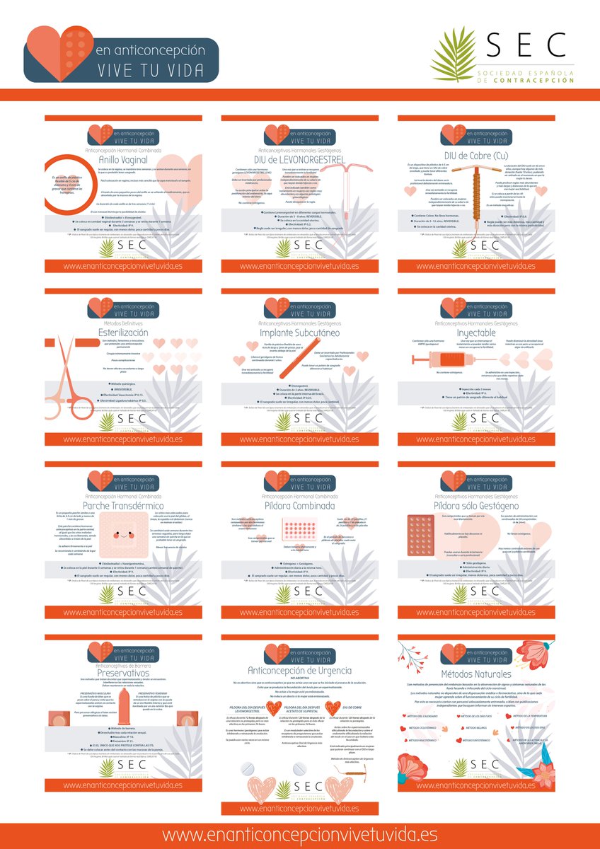 Descubre con 
<a href="/SEContracepcion/">SEC</a> 
 todo lo que te interesa conocer sobre Métodos Anticonceptivos dentro de nuestra campaña de difusión de los métodos #anticonceptivos
Más información en: enanticoncepcionvivetuvida.es/infografias/
#Contraception #Salud #Mujer
#AnticoncepciónSEC