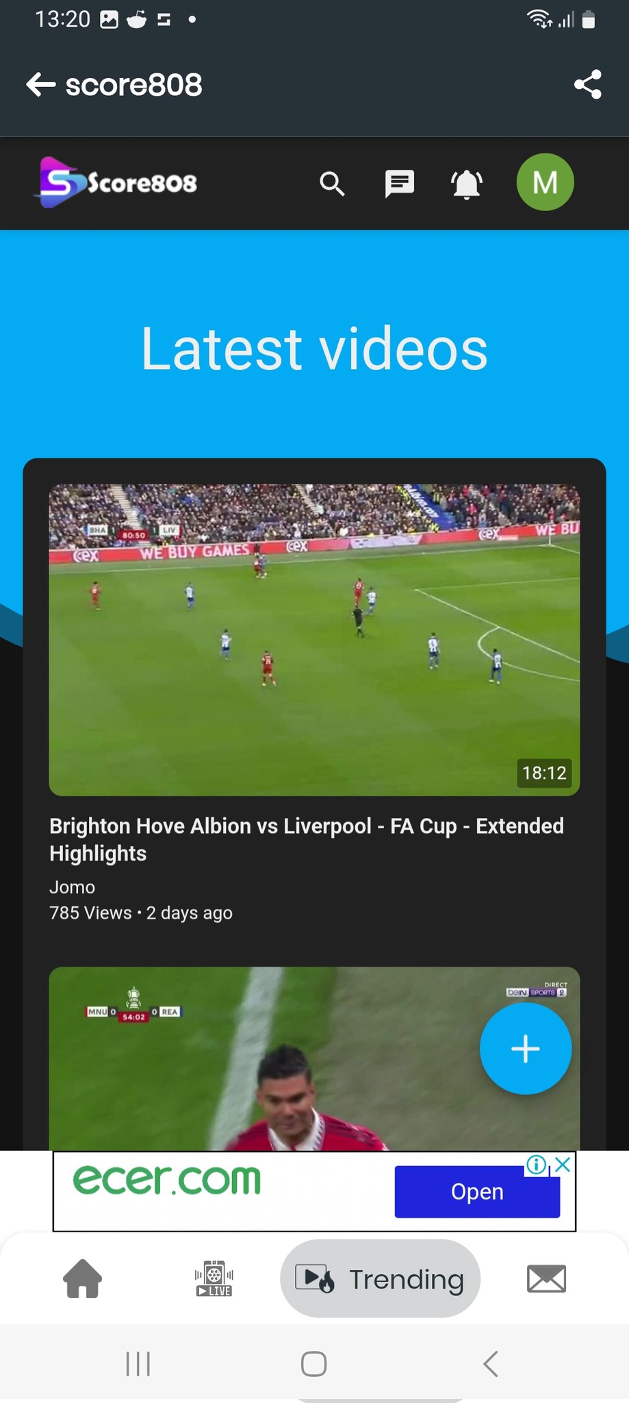 Score808.us on Twitter: "You can now download from playstore and watch all football live streams and match Click this link to download https://t.co/NUdt5BgZcH #FACupDraw #CarabaoCup Arteta #MUFC Jorginho #