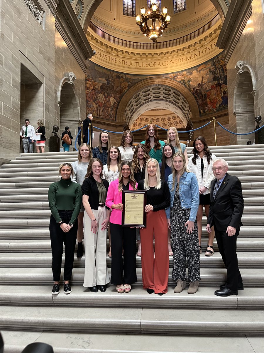 BlairOaksHSPrin's tweet photo. Volleyball’s turn to visit the Missouri State Capital as the back to back state champions!  ⁦@WeAreBlairOaks⁩ https://t.co/ocP38ZVeJq
