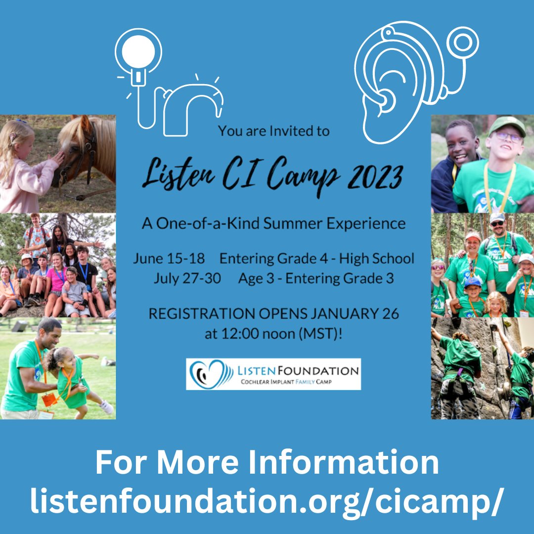 Information for a great opportunity!

#cochlearimplant #hearingloss #hearinghealth #hearinghealthcare #cochlearimplantkids #audiology #SLP #ears #camp