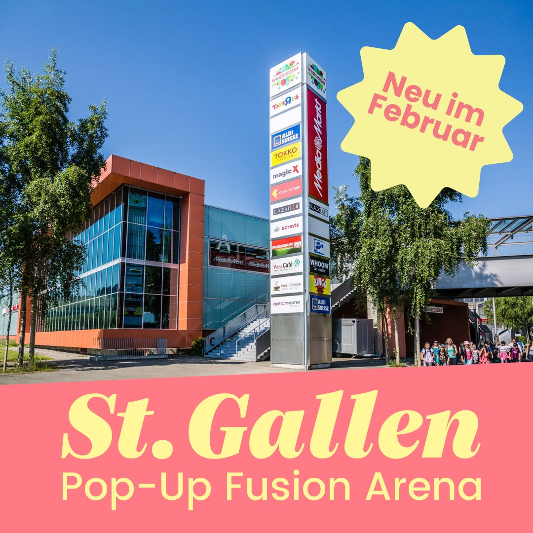 Bereite dich auf ein einzigartiges Virtual Reality-Erlebnis vor! 🎉 Im Februar zieht die Fusion Arena mit einer Pop-Up-Location nach St. Gallen. 🚀
stgallen.fusionarena.ch