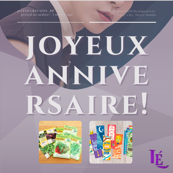 ㅤ
 
          ㅤJOYEUX ANNIVERSAIRE! ·˚ ༘

To one of the most talkative, energetic, and resourceful members of the guild, one of those who genuinely embody being a 'Communications Officer,' Happiest birthday, Sir Yago! (<a href="/delienten/">yago.</a>)! Thank you for staying with us this 2023!

ㅤ