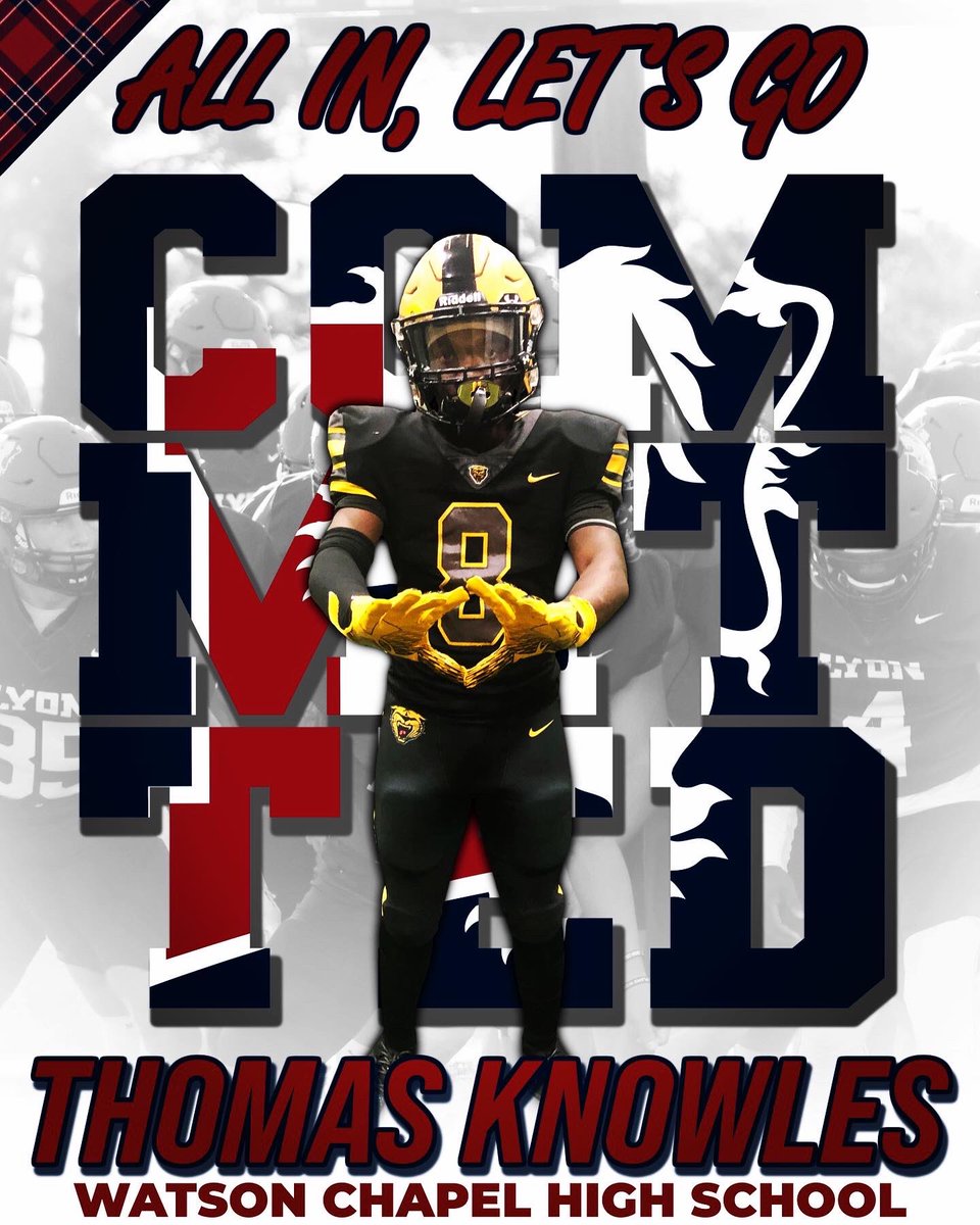 Thomas Knowles (@tk_smooth8) on Twitter photo I would like to thank all my teammates and coaches <a href="/CoachRFreeland/">Coach Free</a> <a href="/CoachTurner06/">C. Turner</a> <a href="/CoachHatter/">Alan Hatter</a> and with that being said I am 100% commmitted to <a href="/_Lyon_Football/">Lyon Scots Football</a> I would like to thank all my teammates and coaches <a href="/CoachRFreeland/">Coach Free</a> <a href="/CoachTurner06/">C. Turner</a> <a href="/CoachHatter/">Alan Hatter</a> and with that being said I am 100% commmitted to <a href="/_Lyon_Football/">Lyon Scots Football</a>