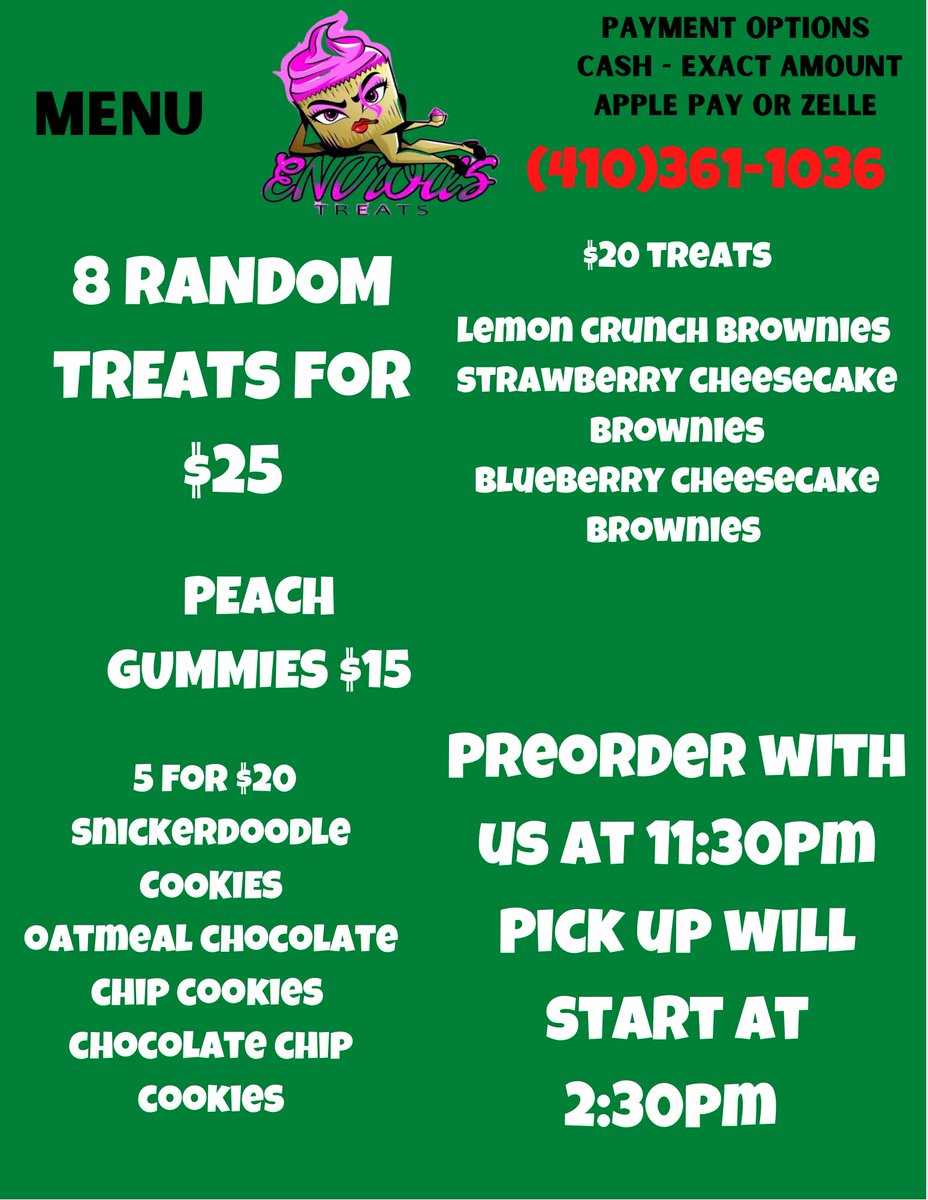TUESDAY MENU - COME SEE US TODAY! WE WILL BE IN THE MIDDLERIVER AREA!