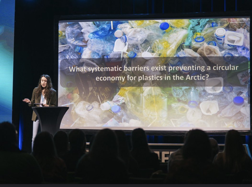 Great to be part of the #plastics session here at #AF2023 I spoke about our workshop on #Longyearbyen and how stakeholders there see a #circulareconomy working on a small scale 🟢🐻‍❄️ 📷 David Jensen