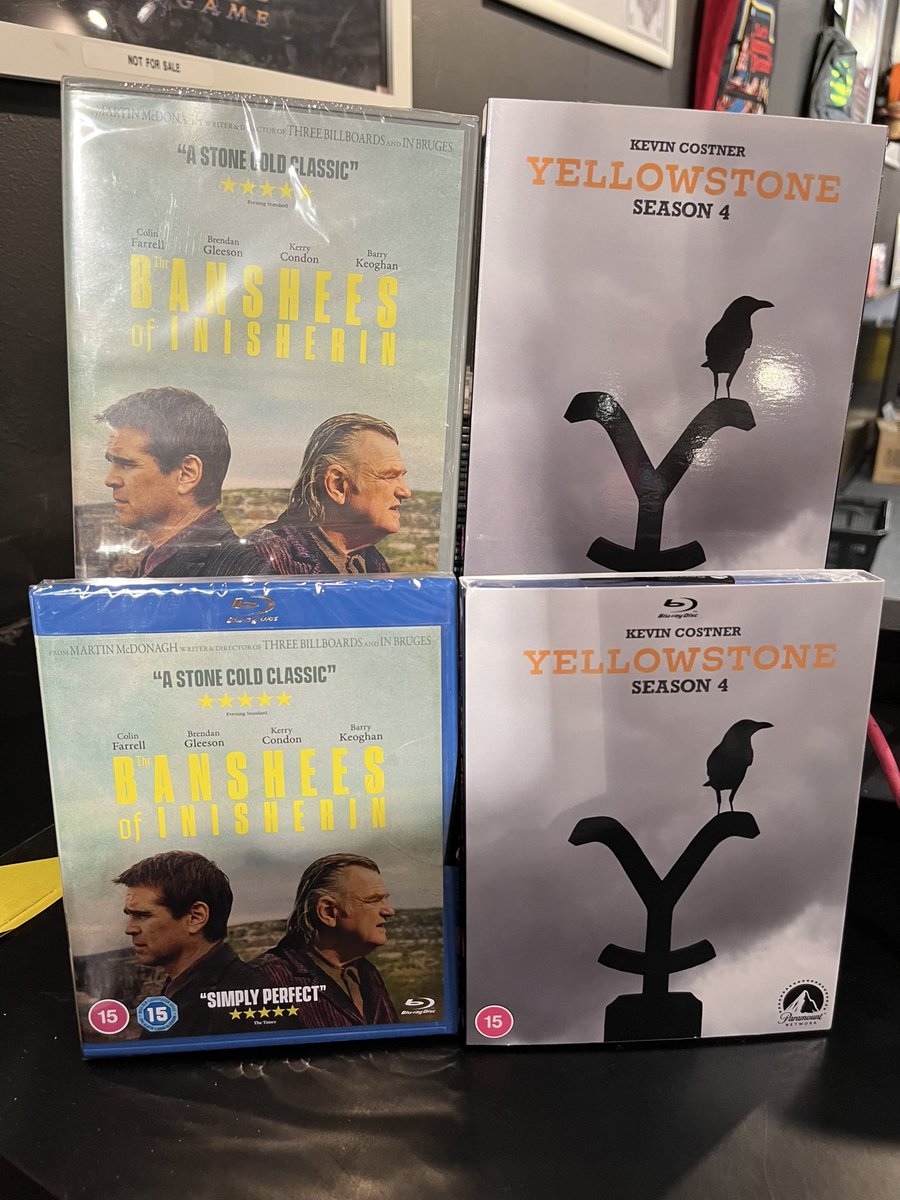 New releases this week include Banshees of Inisherin and Yellowstone Season 4 both available on DVD and Blu Ray