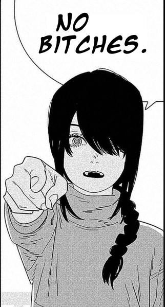 dykeEhrmantraut's tweet photo. CHAINSAW MAN 119 SPOILERS
.
.
.
made some memes of Nayuta pointing, go wild lol (template in replies) https://t.co/DvtymzddRJ
