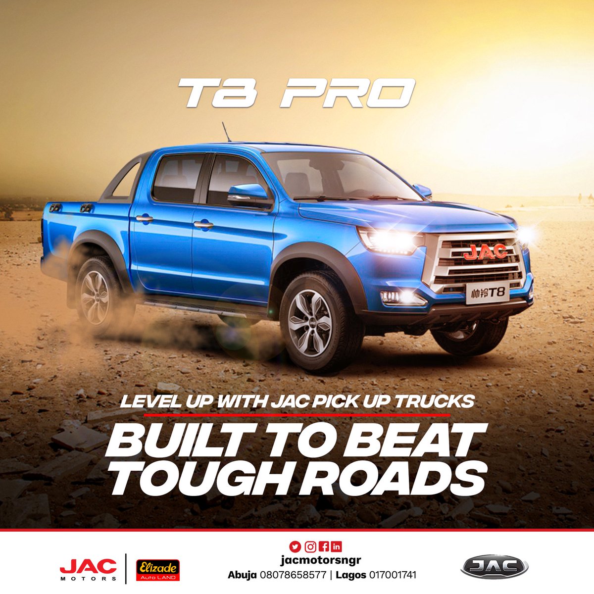 JACMotorsngr's tweet photo. The Beast you can Control, Made for Tough Roads

#jacnigeria #elizadeautoland #pickuptruck #pickuptrucks #t8pro #jact8pro #luxury https://t.co/50d8vEGCqq