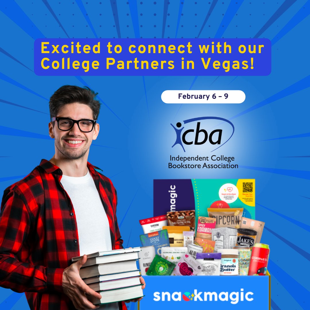 Looking forward to connecting with our College Partners in Vegas next week at the ICBA Conference! 📚✨

🏷️
#snackmagic #snackbox #snacks #collegesnacks #collegecarepackages #ICBA #collegeretail #planethollywoodvegas