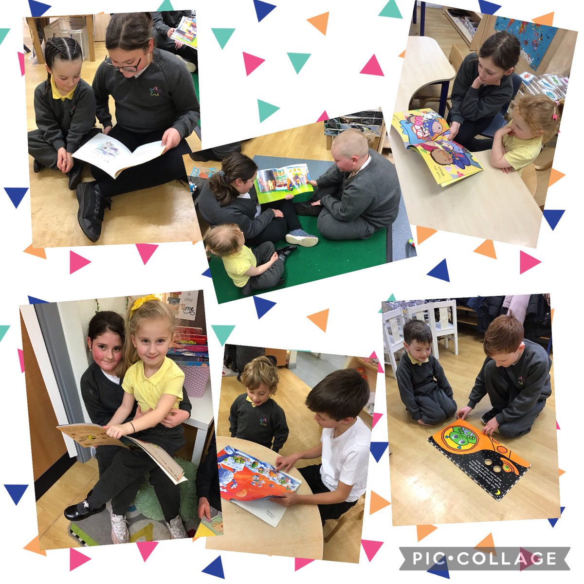 We have enjoyed our @Year6TSP buddies reading to us during story time for #NationalStorytellingWeek 📚 #TSPEnglish #TSPReading