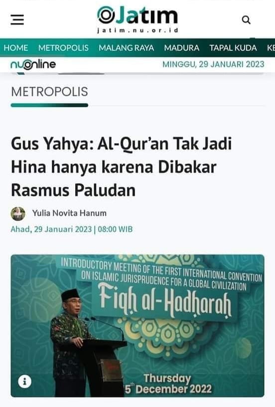 Muhammad_Saewad's tweet photo. Setuju Gus, AlQuran tidak jadi hina karena dibakar. Sejatinya yg hina itu orang yg mengaku beragama Islam tapi tidak marah ketika AlQuran dihinakan. 

Tapi anehnya ketika ada orang yg dianggap menghina kyai/ormasnya, lgsg mrk marah² gak karuan, pdhl lbh mulia mana ormas/AlQur'an? https://t.co/QcZLXF0M3A
