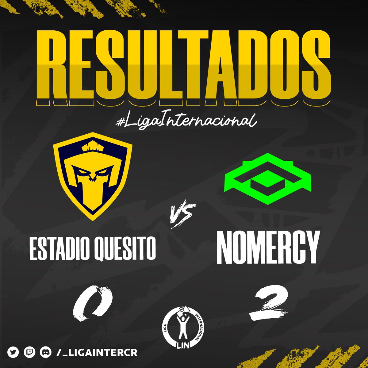 Liga Internacional (@_ligaintercr) on Twitter photo LIN | RESULTADO | J2
⚔️ | <a href="/StrangersGG/">Strangers | 🇲🇽</a> 🇲🇽 2 - 0 <a href="/WarriorsSquadGG/">Warriors Squad #WS</a> 🇵🇪
⚔️ | <a href="/CRElectroDragon/">Team Electro Dragon</a> 🇪🇸 2 - 0 <a href="/OutlawsCRL/">Outlaws</a> 🇧🇷
⚔️ | <a href="/_AS_Gaming/">AS Gaming 💫</a> 🇵🇪 1 - 2 @KaosEsportsGG 🇲🇽
⚔️ | <a href="/NoMercyyGG/">NoMercy</a> 🇲🇽 2 - 0 <a href="/EstadioQuesito/">Estadio Quesito</a> 🇪🇸
#LIN #ClashRoyale LIN | RESULTADO | J2
⚔️ | <a href="/StrangersGG/">Strangers | 🇲🇽</a> 🇲🇽 2 - 0 <a href="/WarriorsSquadGG/">Warriors Squad #WS</a> 🇵🇪
⚔️ | <a href="/CRElectroDragon/">Team Electro Dragon</a> 🇪🇸 2 - 0 <a href="/OutlawsCRL/">Outlaws</a> 🇧🇷
⚔️ | <a href="/_AS_Gaming/">AS Gaming 💫</a> 🇵🇪 1 - 2 @KaosEsportsGG 🇲🇽
⚔️ | <a href="/NoMercyyGG/">NoMercy</a> 🇲🇽 2 - 0 <a href="/EstadioQuesito/">Estadio Quesito</a> 🇪🇸
#LIN #ClashRoyale