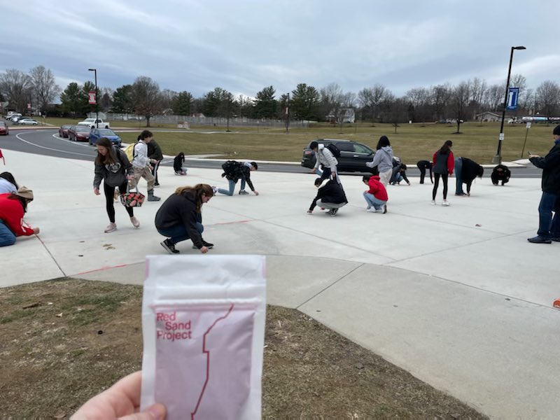 HubsNHHS's tweet image. NHHS participated in the Red Sand Project today to raise awareness for human trafficking. #RedSandProject #HUBPride #CommunityAwareness