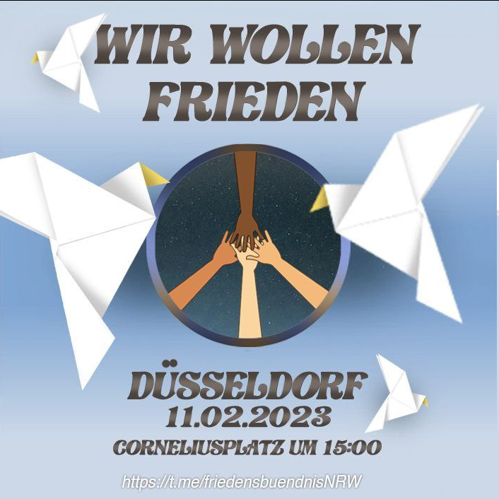 ❗️Nein zum Kriegswahnsinn❗️

– Keine Kampfpanzer in die Ukraine!
– Stopp aller #Waffenlieferungen!
– #Waffenstillstand sofort!
– Verhandeln statt schießen!
– Kein #Wirtschaftskrieg gegen Russland!

🕊️ Friedensbündnis NRW

#Friedensverhandlungen statt #Kriegstreiberei! 

#D1102