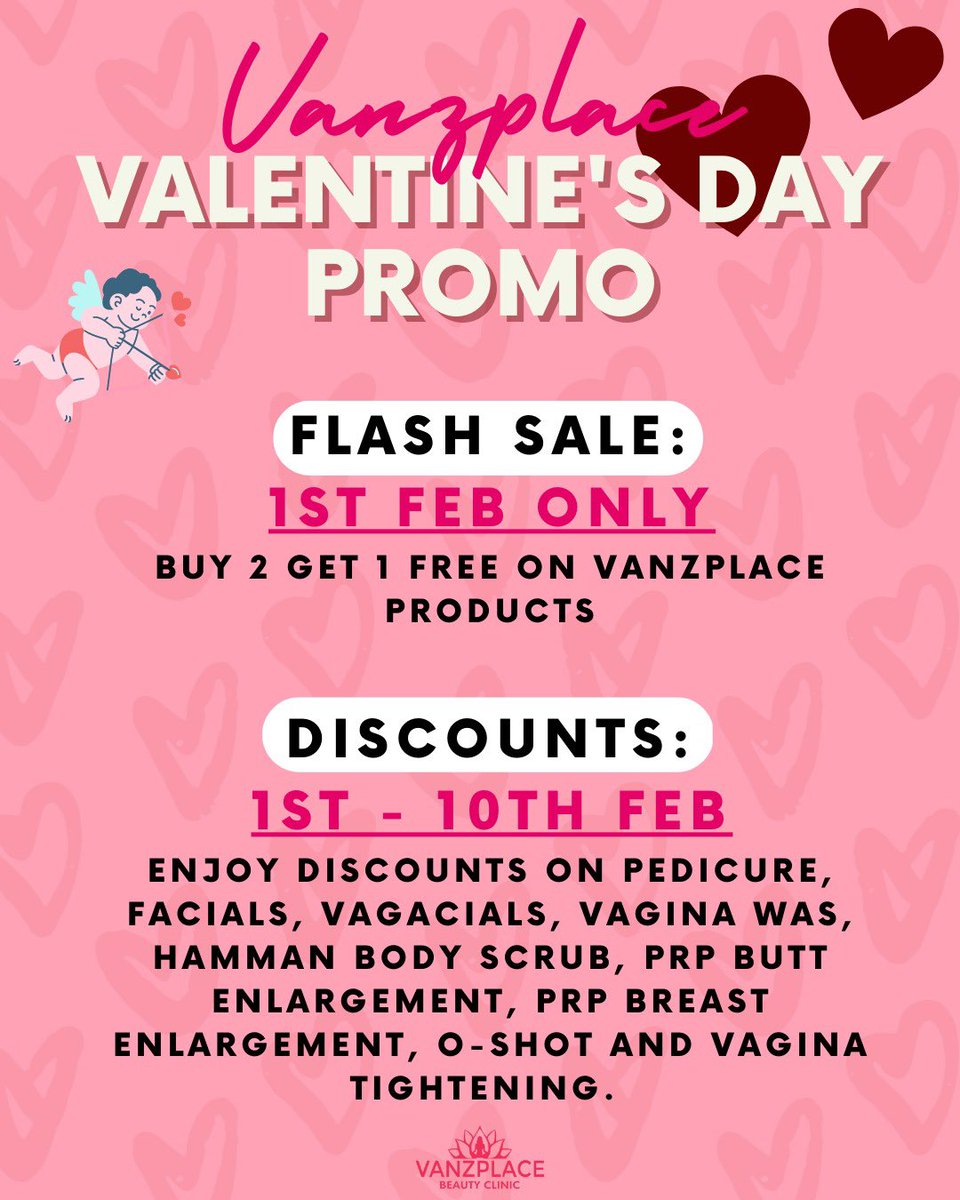VanzplaceBeauty's tweet image. Our Valentine&apos;s Day promo is on from the 1st - 10th of February. Enjoy discounts on products in our 1-day flash sale. Also enjoy service discounts until the 10th. Our doors are wide open!

#valentine #bemine #spapackage