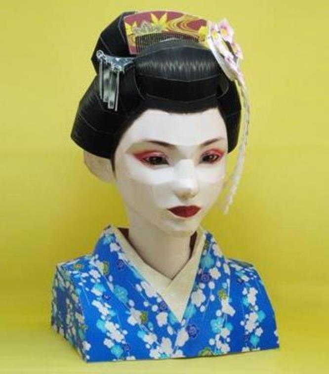 papermau-on-twitter-a-geisha-bust-decorative-paper-model-by-mugi