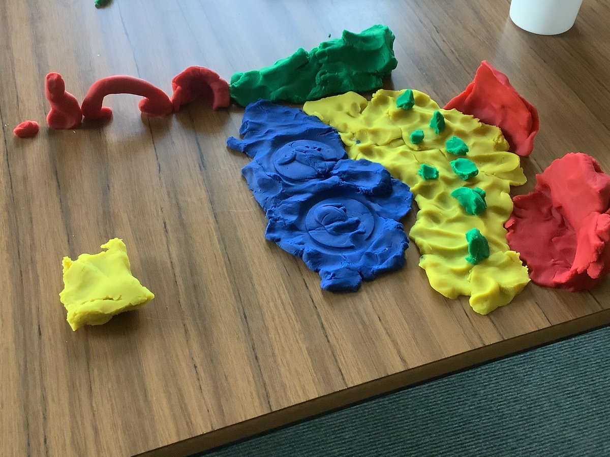 Year 10 using play doh to explain the formation of a coastal stump. #coastalgeography
