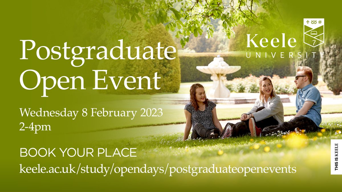 Interested in studying a #Postgraduate degree here at Keele? We have a Postgraduate Open Event on Wed 8th Feb 2-4. To book & find out more ℹ️ please follow the link: keele.ac.uk/study/opendays… #Masters #HigherEducation #Law #KeeleLaw #LawAtKeele #AcademicTwitter