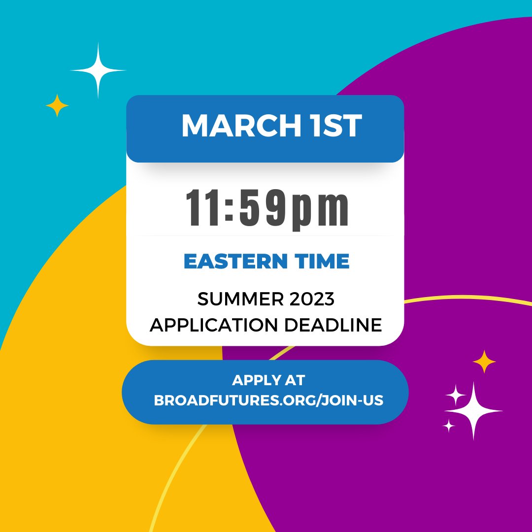 BroadFutures's tweet image. One month left for our Summer 2023 Application Period! Apply now at broadfutures.org/join-us

#internship #supportprogram #deadline #application #neurodivergent
