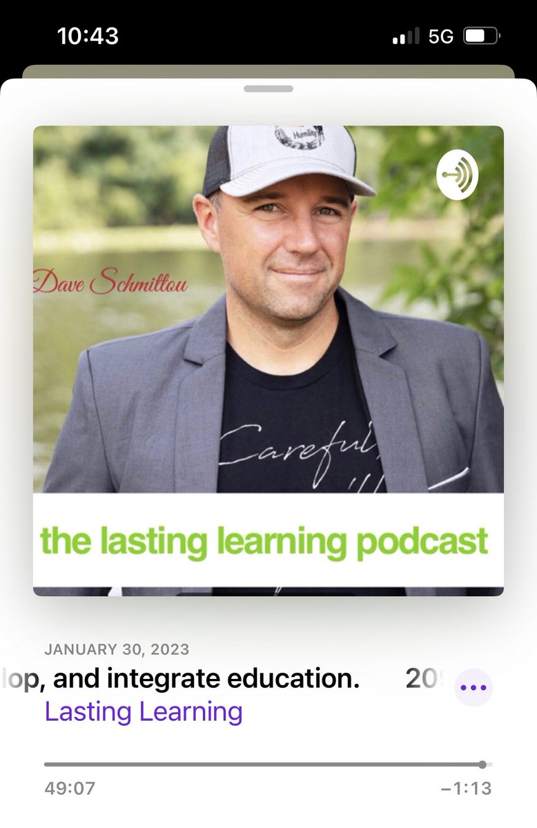 lmcdonell14's tweet photo. @daveschmittou this was such a great episode! So much wisdom! #lastinglearning #podcast #education https://t.co/neMC0E3X3r