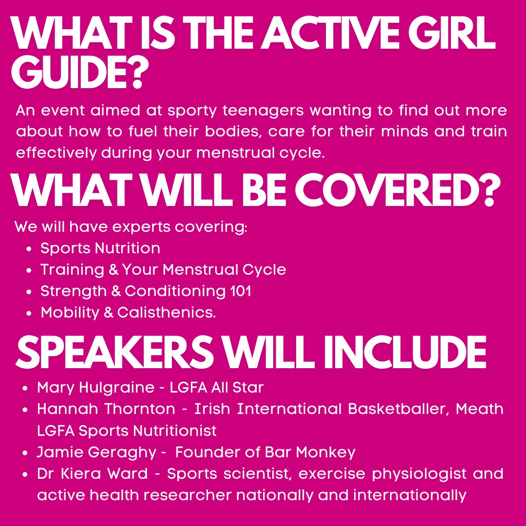 active_wicklow's tweet photo. If you are a teenage girl currently participating in sport, at any level, and want to take your training to the next level then this the event for you! Join us for our first #ActiveGirlGuide event taking place in @BrayInstituteFE
Feb 16th! https://t.co/HiAXrasicx
#ActiveWicklow https://t.co/Iv48eIMI96