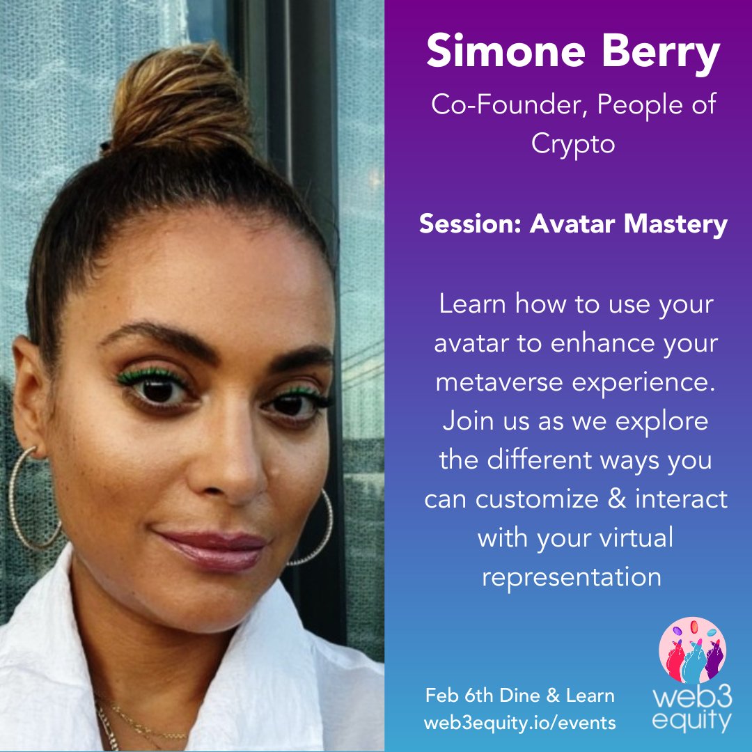 Web3Equity's tweet photo. Get ready to unlock the full potential of your metaverse avatar?! Join @sberrynyc, Co-Founder of @People0fCrypto , as she guides us through the world of metaverses and teaches us how to navigate and enhance our virtual representation. 
👉https://t.co/VPq2p8lVZr
#TuttleTribe #web3 https://t.co/quVQH7zJKQ