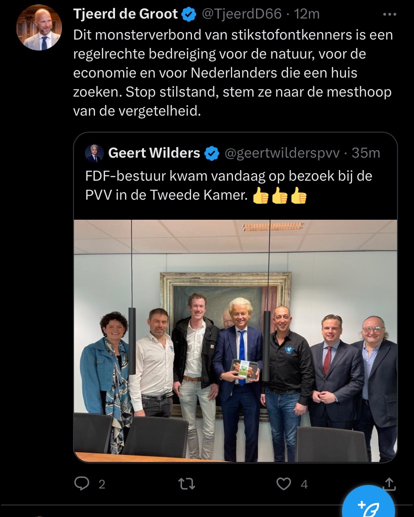 Goh dacht @TjeerdD66 dat was niet zo handig. Snel verwijderen….

Sneu hoor…