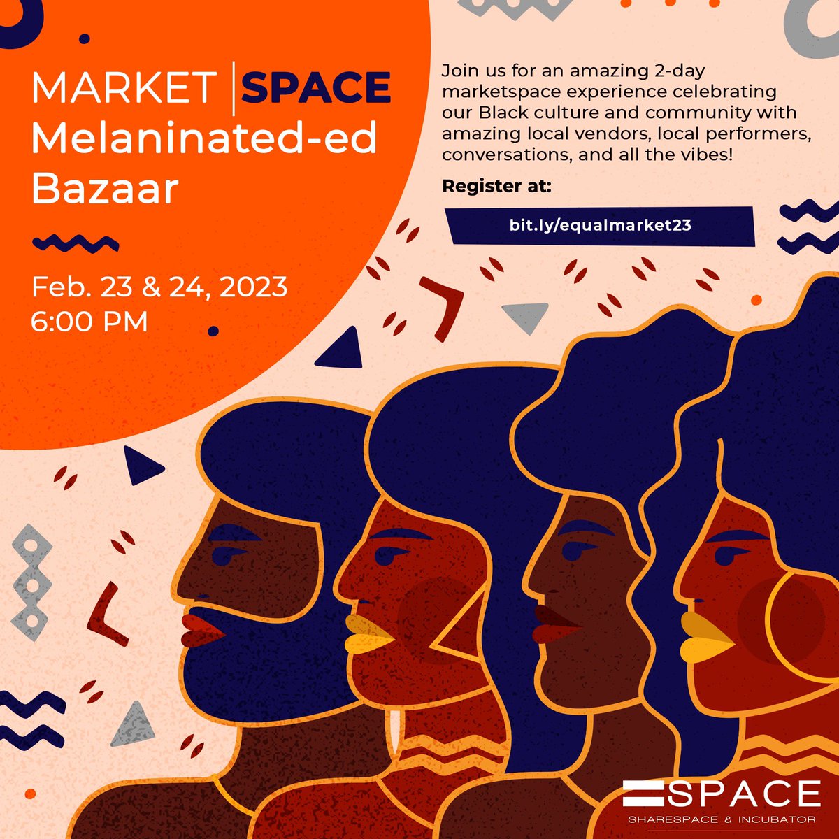 We can't wait to open our doors on February 24th &amp; 23rd for this exciting two day experience with our amazing vendors, performers, and conversation!

Register now to be apart of this edition of #Marketspace bit.ly/3wykUMt