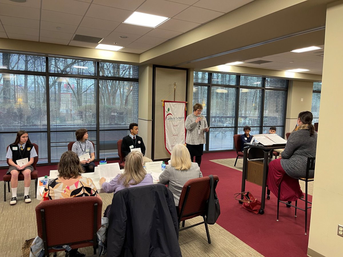 CathSchoolsATL's tweet photo. Catholic Schools Week - There is a lot of buzz in The Chancery this morning as we get ready to start our 2023 Archdiocesan Spelling Bee!  All of the students will be trying their best as they attempt to be all that they can BEE! @archatl @georgiabulletin @NCEATALK #CSW23 #buzz https://t.co/W7yuUUZXuc