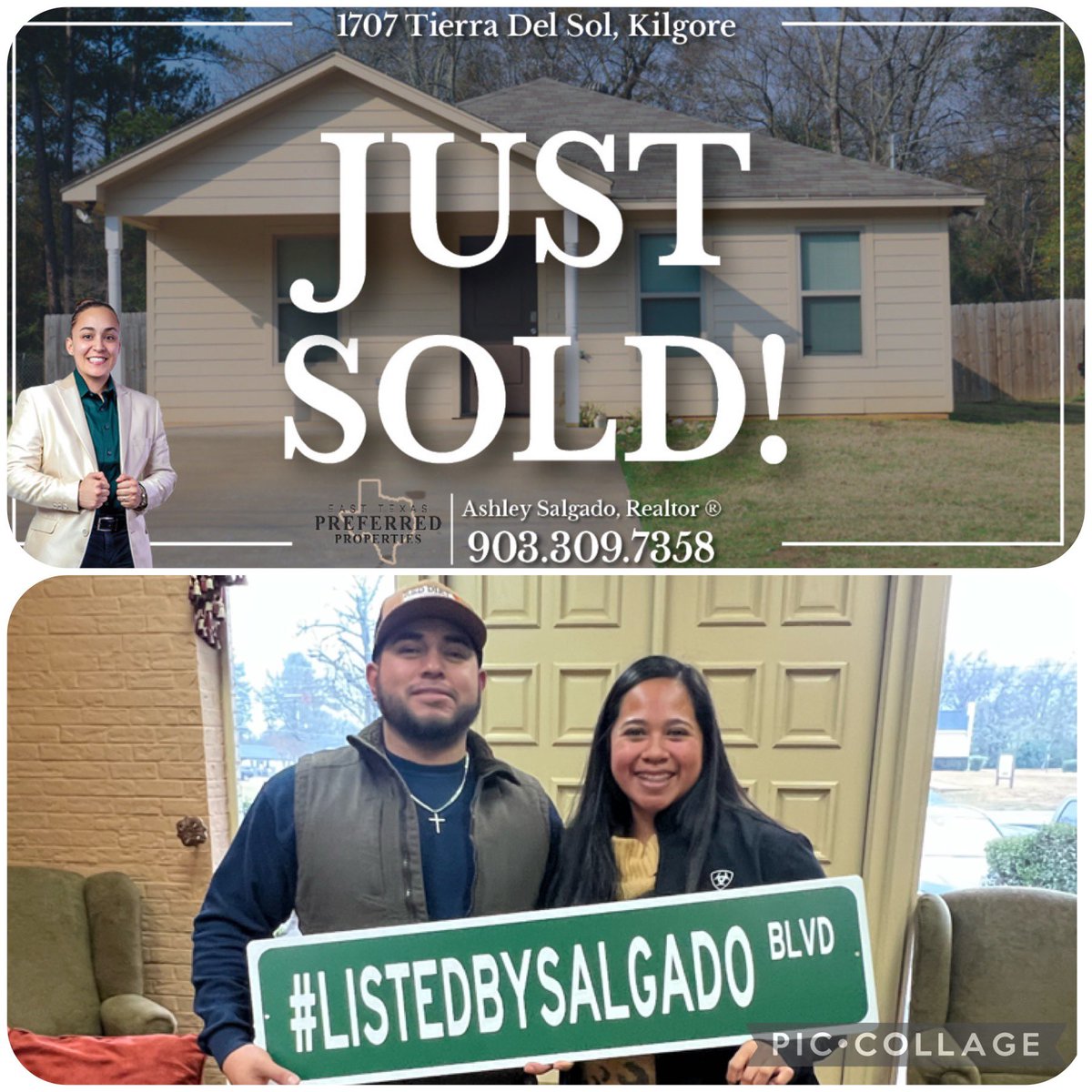 Congratulations to my sellers!

Thank you for trusting me Lisette and Mauricio. 

Wish you the best in your future endeavors. 

#AshleySalgadoTheRealtor #ListedBySalgado  #VeteranRealtor #EastTexasRealtor #MarineRealtor #homeseller #EastTexasRealEstate #KilgoreTexas