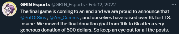 Crazy that its been almost a full year since this happened. Little more than 6k raised, with one of the most hype streams we've seen. Hmmm I wonder what a Teamfight against cancer 2 would look like 👀? #amateuresports #tiltcancer #lls #dota2 #charity