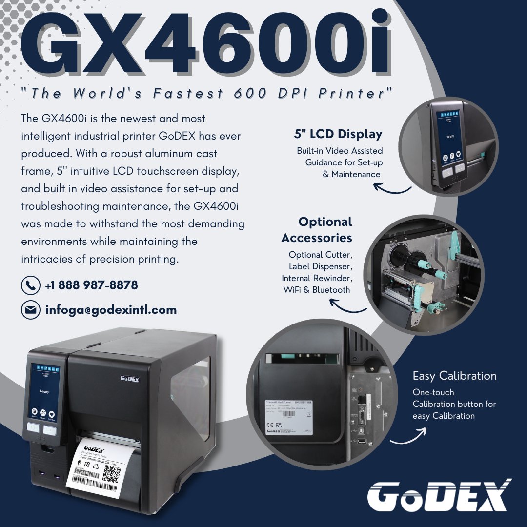 GoDEXAmericas's tweet image. The #GX4600i 🚀

The World&apos;s Fastest 600 DPI Printer!

#GoDEX #GoDEXPrinter #ThermalPrinter #LabelPrinter #BarcodePrinter #Label #Barcode #Printer #Manufacturing #Technology #WeHaveStock #InStock #ReadyToShip #SameDayShipping