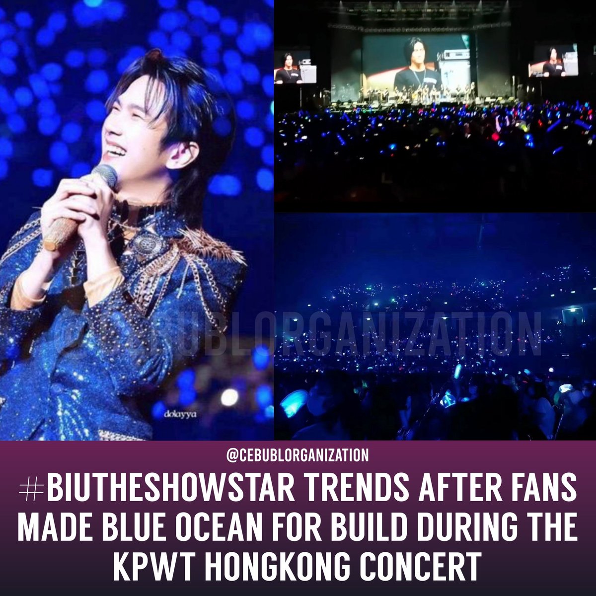 📌#BIUTHESHOWSTAR TRENDS AFTER FANS MADE BLUE OCEAN FOR BUILD DURING THE KPWT HONGKONG CONCERT

#BiuTheShowStar trends in multiple countries including Thailand, Philippines, Hongkong, Malaysia, and Indonesia after fans dedicated a blue ocean for Build during the KinnPorsche +
