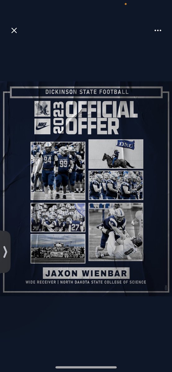 Jaxon Wienbar (@jaxwienbar2) on Twitter photo After a great zoom call and phone call with @CoachGibsonDSU <a href="/CoachPStanton/">Pete Stanton</a> , Iโm excited to receive an offer from Dickinson State University !!๐ฏ After a great zoom call and phone call with @CoachGibsonDSU <a href="/CoachPStanton/">Pete Stanton</a> , Iโm excited to receive an offer from Dickinson State University !!๐ฏ