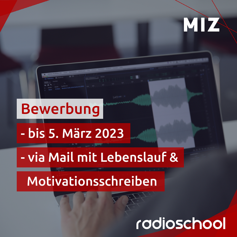 MIZBabelsberg's tweet photo. Radiobegeisterte hingehört! Bewerbt euch noch bis zum 5. März 2023 für die MIZ RADIO SCHOOL, unser kostenloses Workshop-Programm für den Audiobereich. Vom 20. bis zum 24. März lernt ihr die wichtigsten Grundlagen und bekommt individuelle Coachings. #RADIOSCHOOL
