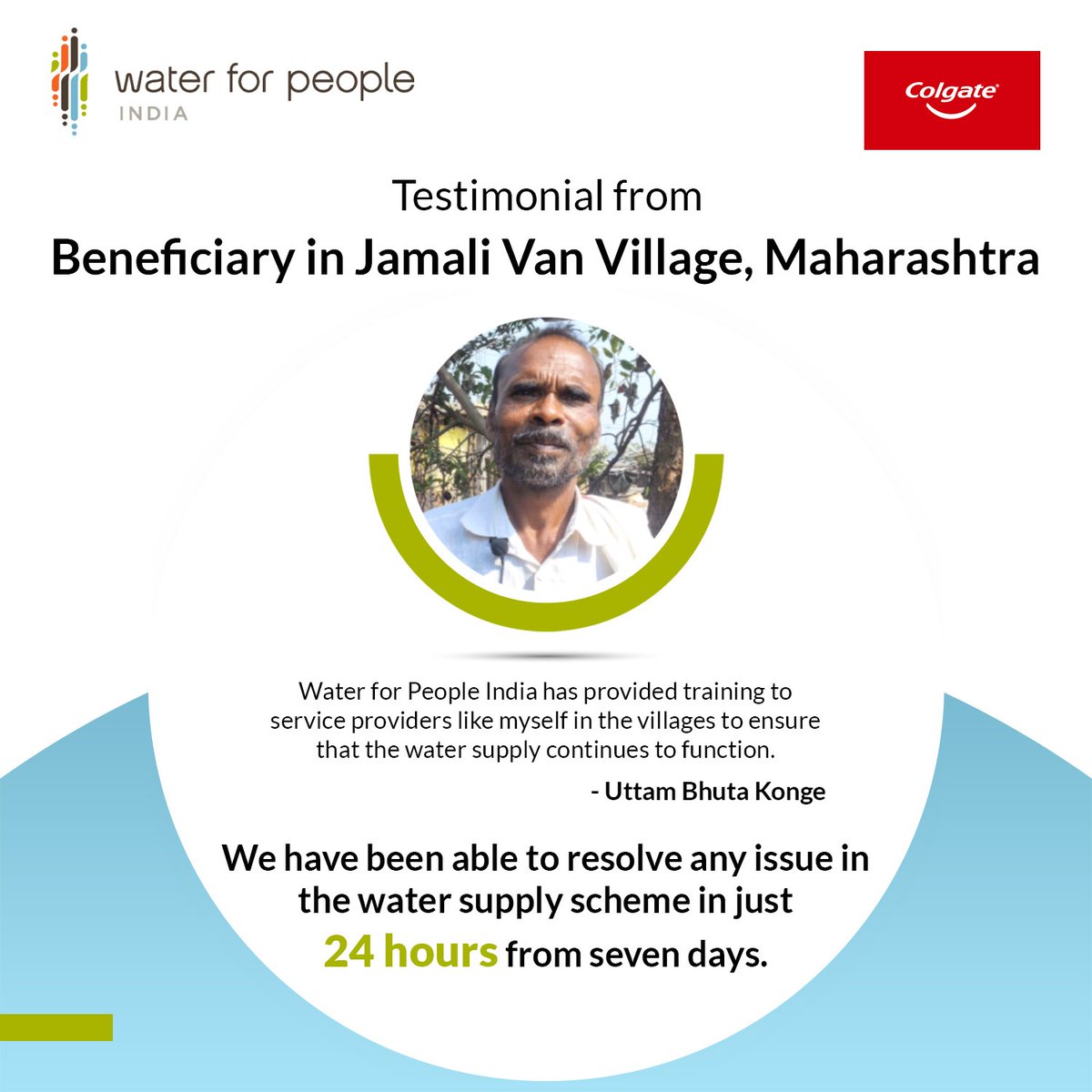 Water4People_IN's tweet photo. Water For People India is proud partner with @ColgateIndia  to change the lives of the communities in Amravati district in Maharashtra.
We are glad that the Water Supply Scheme built by us is benefiting the community of Chikhaldara.
#colgateindia #csr #wfpi #water https://t.co/9ug19fLsaw