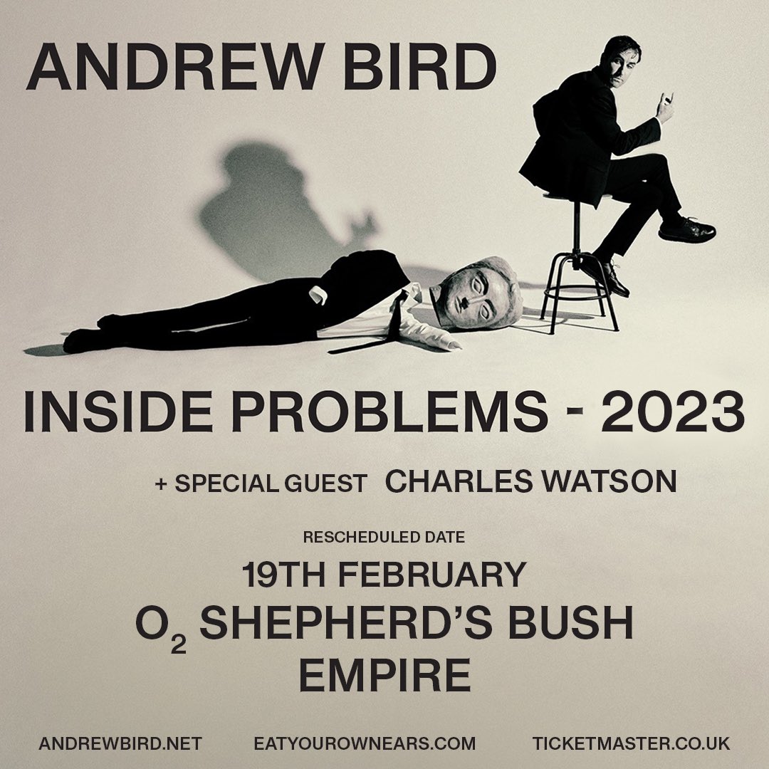Eat Your Own Ears (@eatyourownears) on Twitter photo Last limited tickets released!🎻
<a href="/andrewbird/">Andrew Bird</a>
+ <a href="/CharlesWatson__/">Charles Watson</a>
📍 <a href="/O2SBE/">O2 Shepherd's Bush Empire</a>
19/02/23
Tickets: academymusicgroup.com/o2shepherdsbus… Last limited tickets released!🎻
<a href="/andrewbird/">Andrew Bird</a>
+ <a href="/CharlesWatson__/">Charles Watson</a>
📍 <a href="/O2SBE/">O2 Shepherd's Bush Empire</a>
19/02/23
Tickets: academymusicgroup.com/o2shepherdsbus…