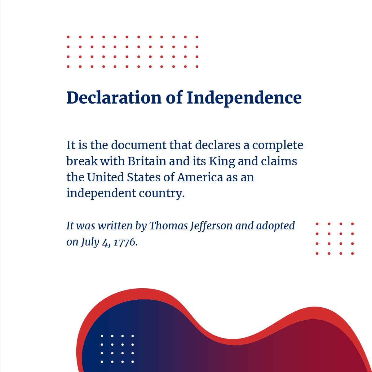 #USHistory is a very important part of the Civics Test for becoming a #USCitizen. 

This is what you need to know about the Declaration of Independence. 
RT if you want us to make more tweets like this. #Immigrant https://t.co/VpPc5KX8kg