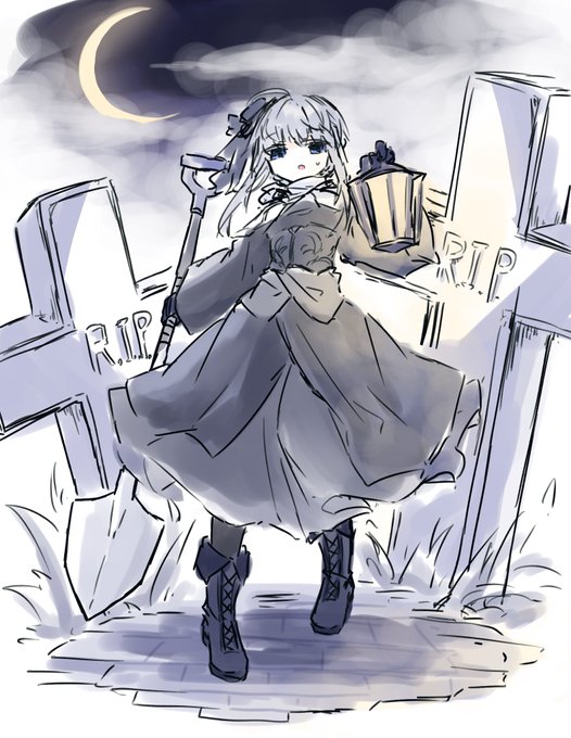 #今月描いた絵を晒そう 
墓守ちゃんとか卓用の立ち絵とからくがきとか… 