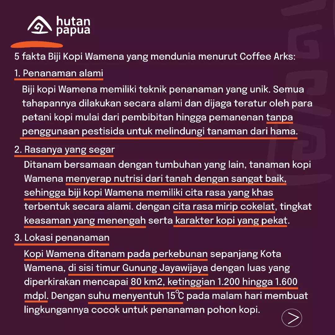 HutanPapua_id's tweet photo. Hutan-hutan di Tanah Papua yang ditumbuhi tanaman khas memberikan rasa alami yang khas pada biji Kopi Papua dan berbeda dengan biji kopi lainnya.
#kopipapua #bijikopiwamena #kopiwamena #kebunkopi #hutanpapua #jagahutanpapua #papuajagahutan https://t.co/7oIHvy2vF0