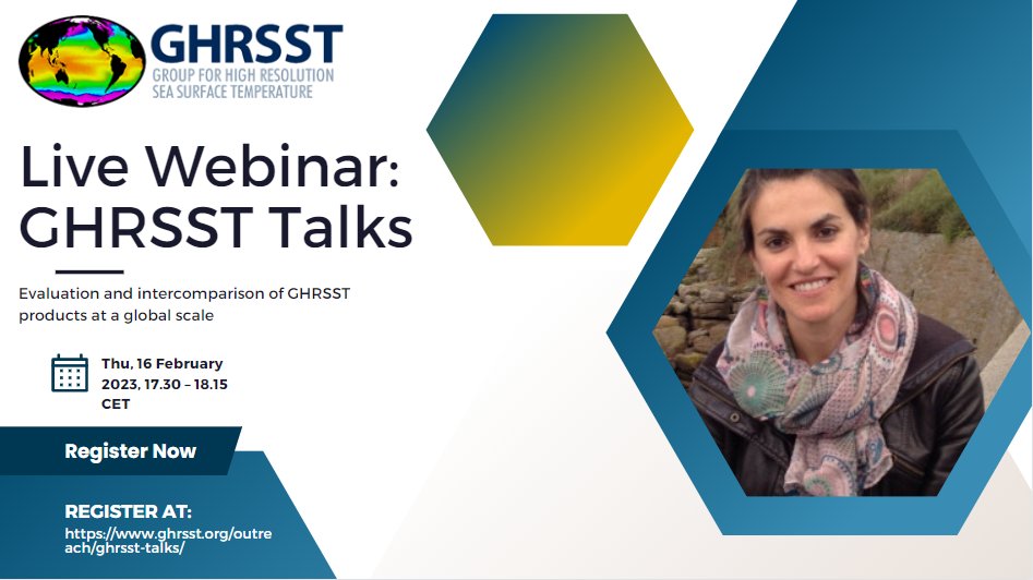 GHRSST's tweet photo. Our colleague @cgonharo will provide an overview of the "Evaluation and intercomparison of #GHRSST formatted products at a global scale", assessing different sources of satellite-derived #SST products. Sign up for her #GHRSSTtalk on 16 February: 
https://t.co/homF8aqUN9 https://t.co/UNbZksimjG