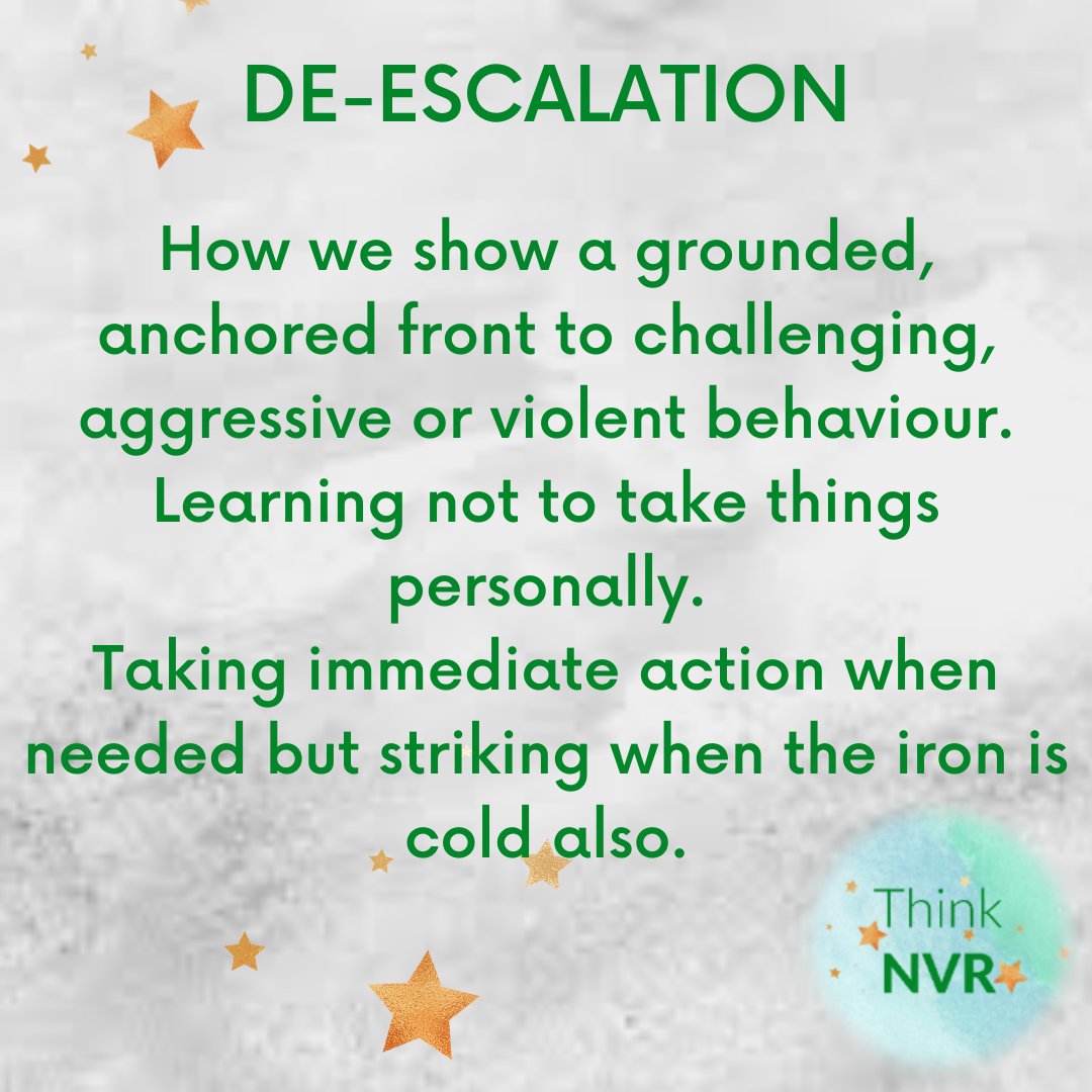 ThinkNVR's tweet image. 7/11 WHAT ARE THE NVR PILLARS?
De-escalation is hard, it can go against our natural instincts. Once we learn how to de-escalte, things calm down so much quicker than before. Then we can deal with the issue when the iron is cold.

 #parenting