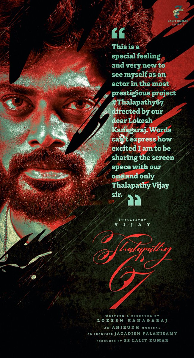 TheRoute's tweet photo. Welcome onboard Actor @iamSandy_Off 🔥

#Thalapathy67Cast #Thalapathy67

#Thalapathy @actorvijay sir @Dir_Lokesh @7screenstudio @Jagadishbliss https://t.co/NnblIuHBSD