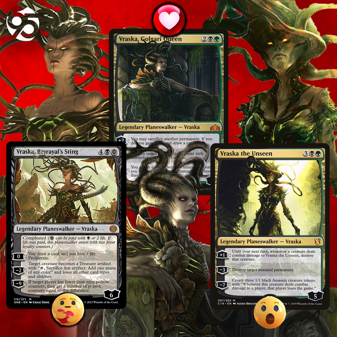 🐍🗿𝗪𝗵𝗶𝗰𝗵 𝘃𝗲𝗿𝘀𝗶𝗼𝗻 𝗼𝗳 𝗩𝗿𝗮𝘀𝗸𝗮 𝗱𝗼 𝘆𝗼𝘂 𝗽𝗿𝗲𝗳𝗲𝗿?

❤️ Vraska, Golgari Queen
🤗 Vraska, Betrayal's Sting
😮 Vraska the Unseen

#95mtg