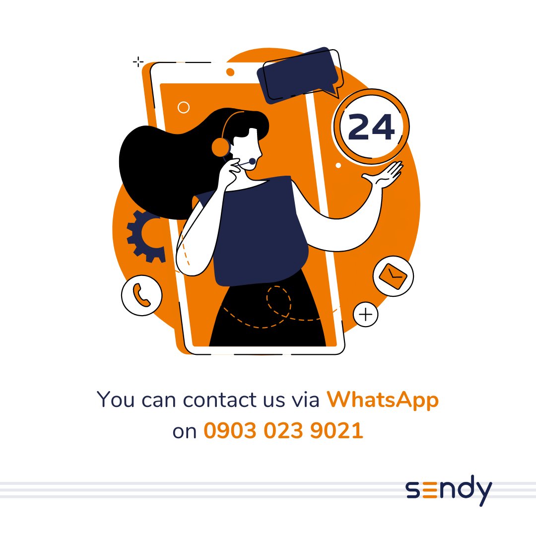 Sendy_Nigeria's tweet photo. Do you know you can reach us on WhatsApp for faster responses? Chat with us today on 09030239021
#DoMoreWithSendy https://t.co/pyg1G1mAOM