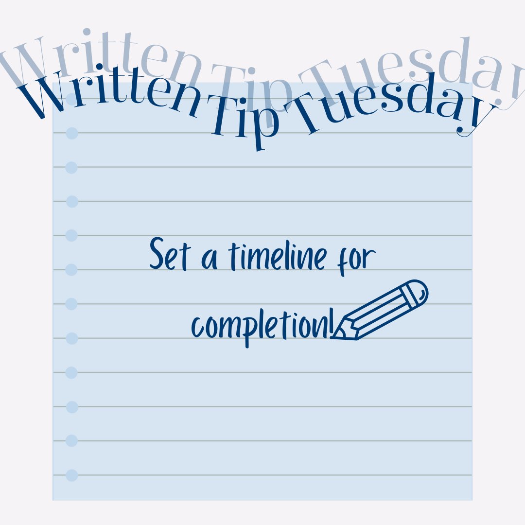MissouriDECA's tweet photo. Our Last Written Tip Tuesday is to set a timeline for completion. Time management is so important to ensure the best results for the competition. Do not wait until the very last minute to get started! https://t.co/H2glTkjALA